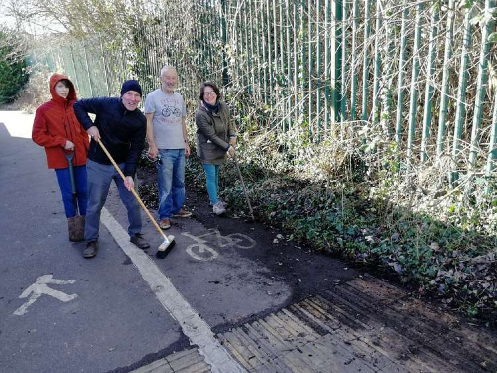 Wallbridge path widening crew with Mike Grenville