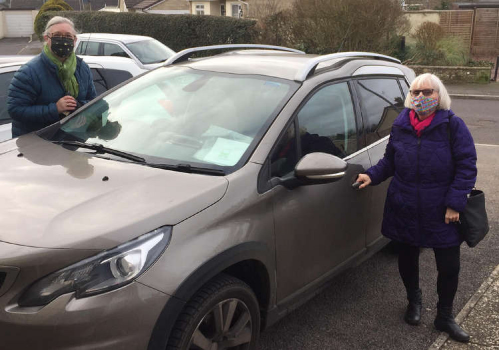 A Frome Community Driver volunteer and passenger