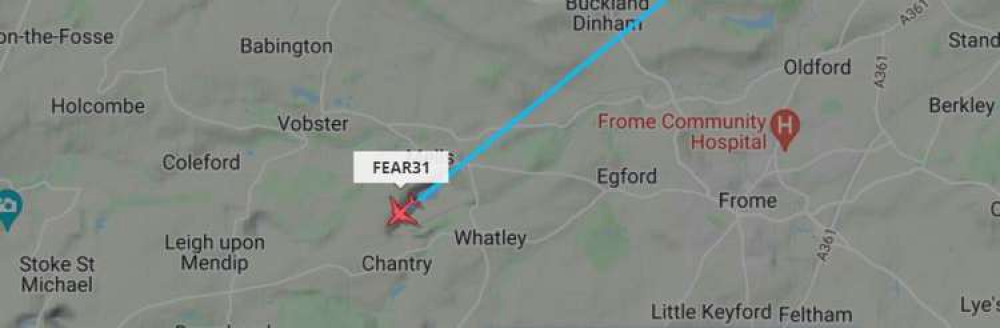 This was the plane across Frome at 10am on Wednesday