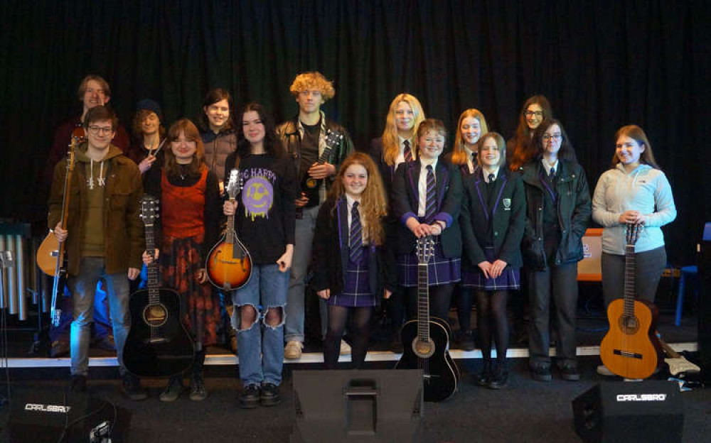 The talented musicians at Frome College who will be out busking