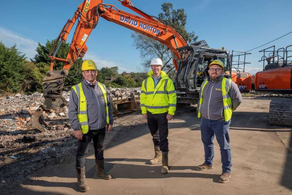 (from l to r) Richard Davies, Contracts Manager (E G Carter & Co Ltd), Stuart Bunce Construction Manager (Aster Group) and Mathew Vye, Associate Director (E G Carter & Co Ltd).