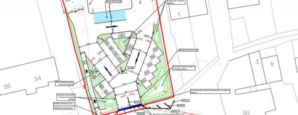 An extract from the revised plans submitted to Mendip on behalf of Abbots Way School