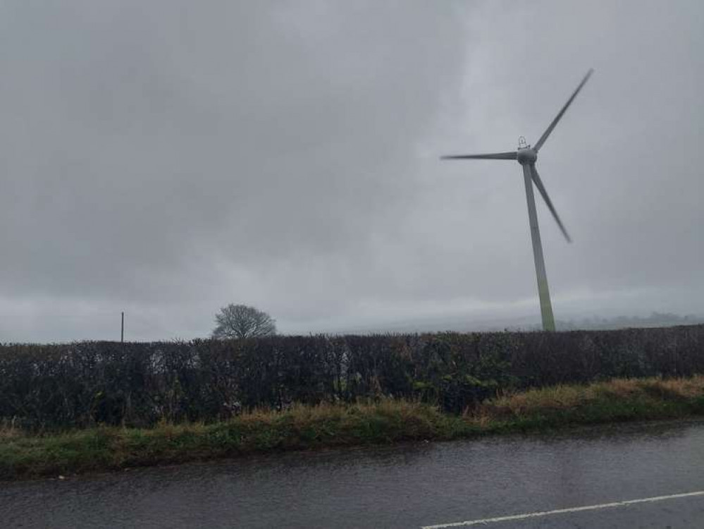 A wind turbine on the Mendips January 2