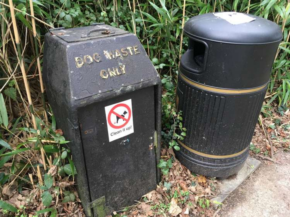 Porthleven is in the top 10 of dog fouling hotspots. Picture of bins provided for dog waste (Image: LDRS/Richard Whitehouse).