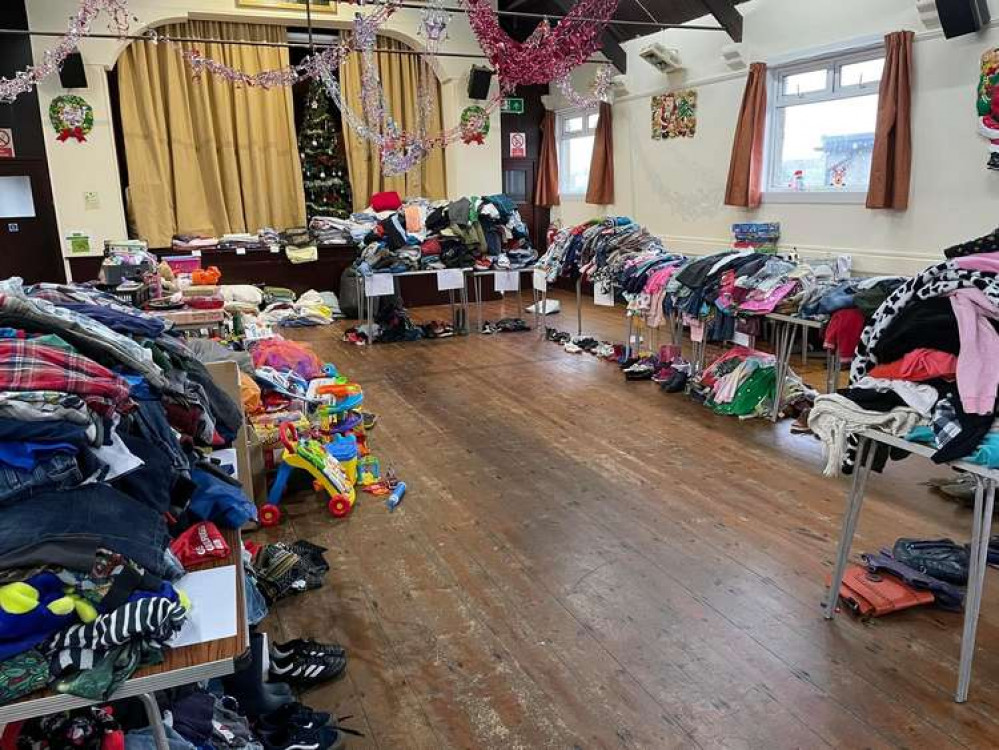 A photo of the donations at Ruan Minor Village Hall. Shared by Sam Jane. A photo of the donations at Ruan Minor Village Hall. Shared by Sam Jane.