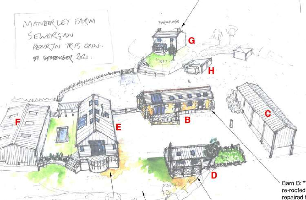 Proposed plan of the dwelling and holiday lets at Manderley Farm.