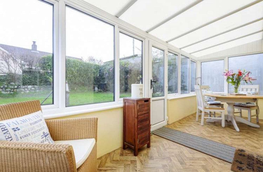 The conservatory at Godolphin Cross. Shared by Bradleys Estate Agents Helston.