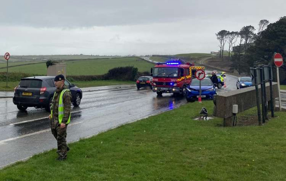 RNAS Culdrose personnel were called upon after a crash outside the airbase. Credit: RNAS Culdrose.