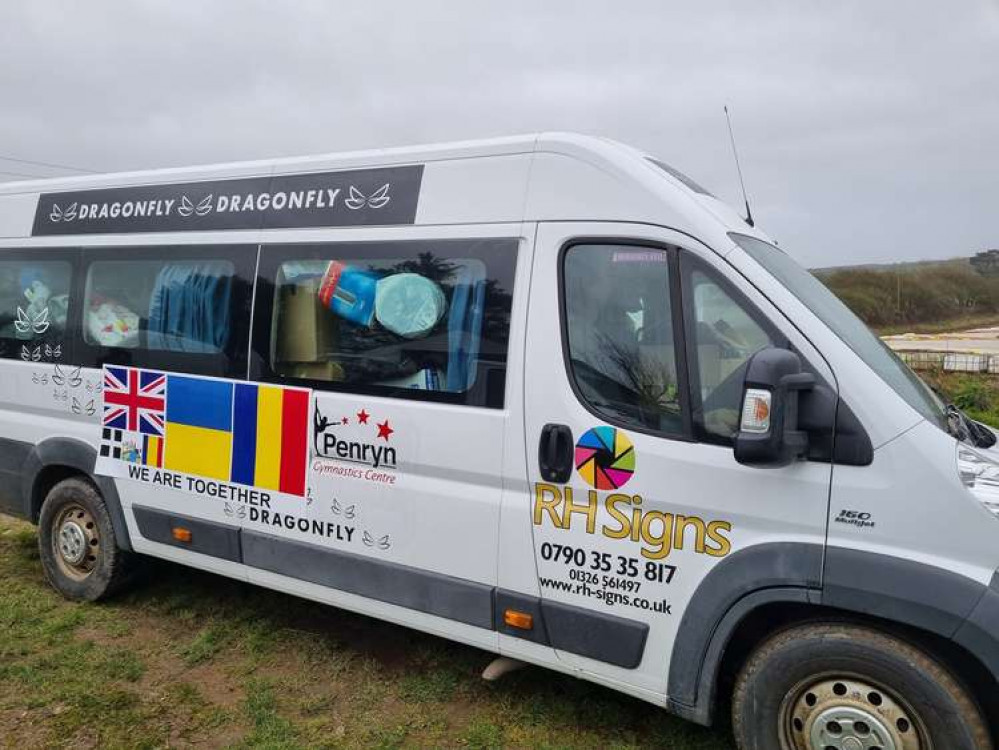 One of the vans that is transporting donations to Bristol.