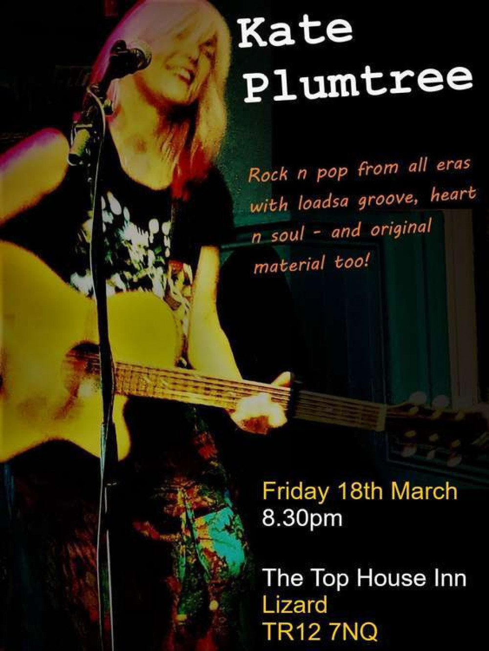 Kate Plumtree will be putting on an upbeat performance at The Top House this week.