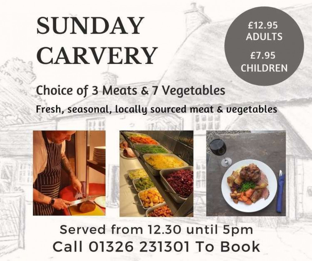 Drop the dishes and enjoy a Sunday carvery at New Inn, Manaccan.