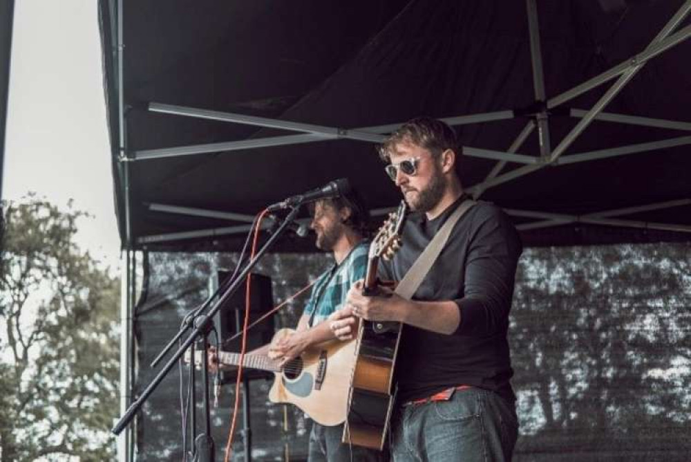 Alternative music duo Change The Letter at Polurrian on the Lizard.