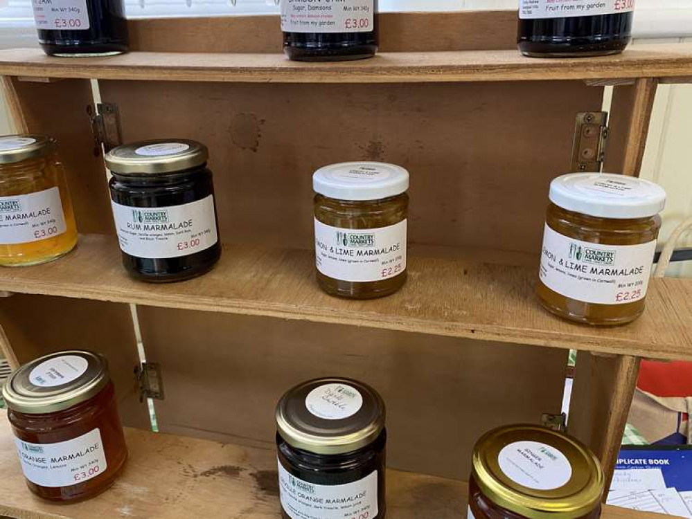 Some local preserves at Helston Country Market.