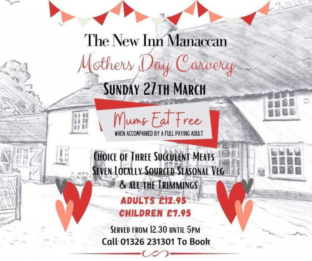 Mums eat free at New Inn Mother's Day carvery.