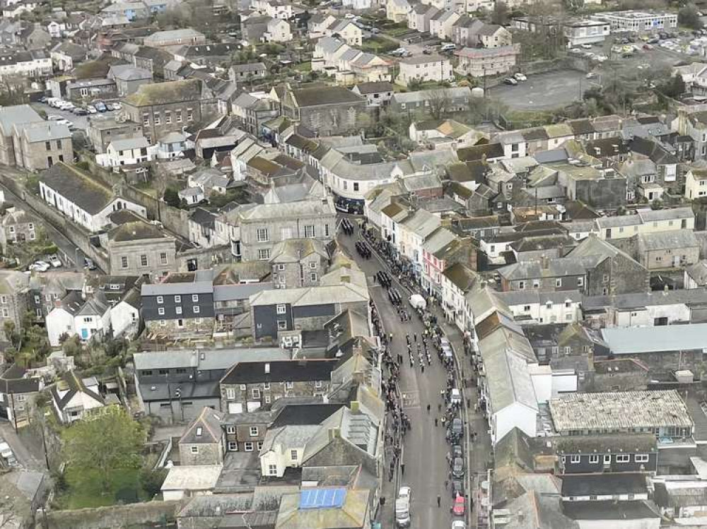 820 Naval Air Squadron captures the celebrations from the air. Credit: Royal Navy.