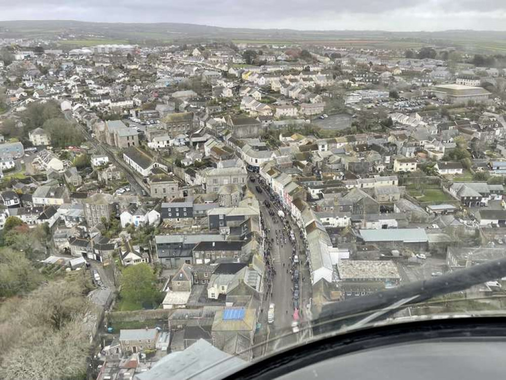 820 Naval Air Squadron captures the celebrations from the air. Credit: Royal Navy.