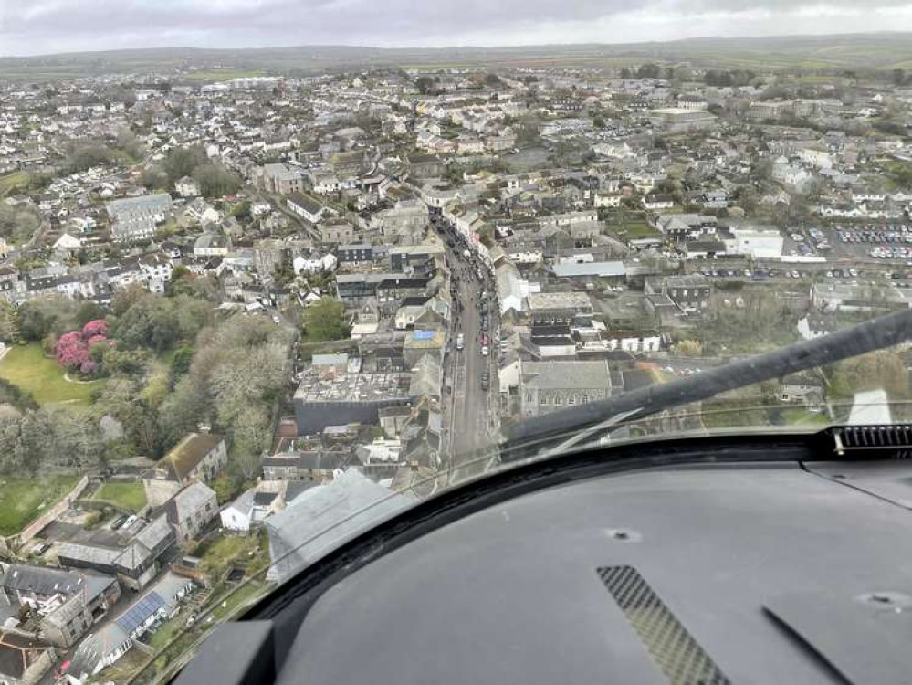 820 Naval Air Squadron captures the celebrations from the air. Credit: Royal Navy.