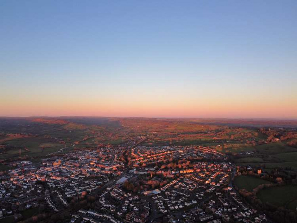 Honiton and the surrounding countryside. Credit: Jake White