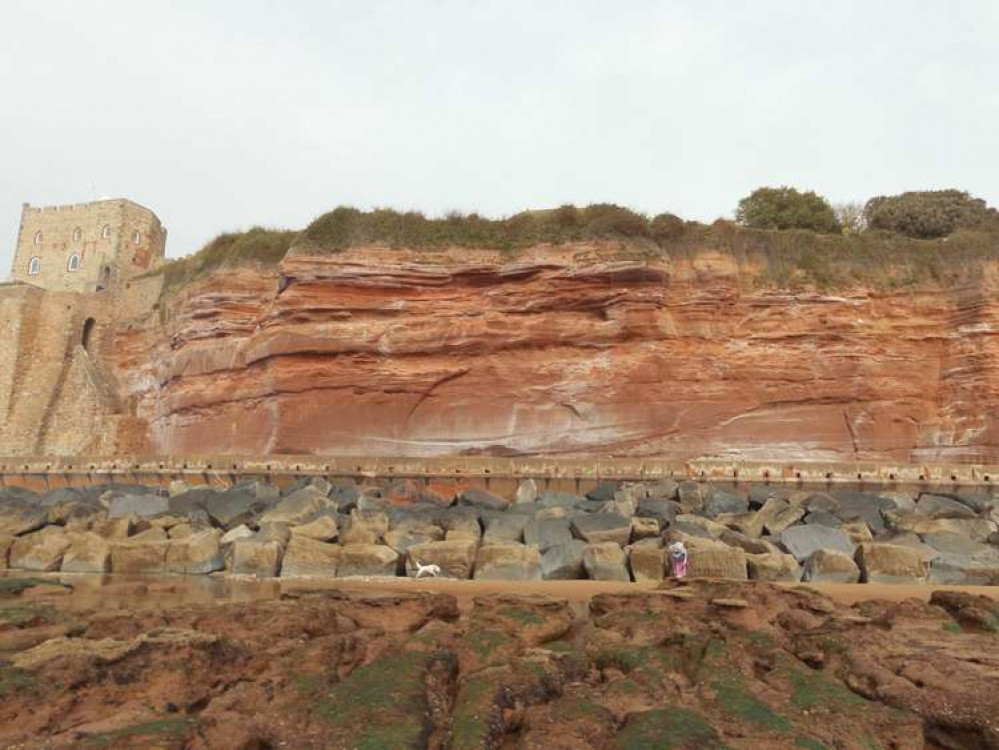 The undercliff walkway links Sidmouth's main beach with the Jacob's Ladder area. It is always busy with residents and visitors.