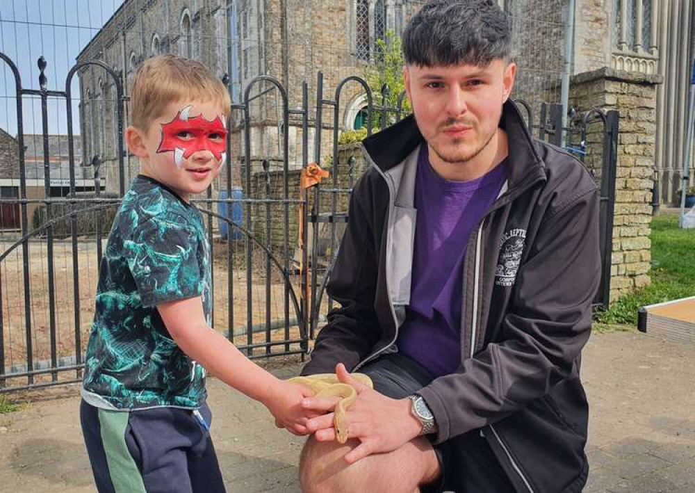 Joshua Cox enjoyed meeting a cobra on Saturday