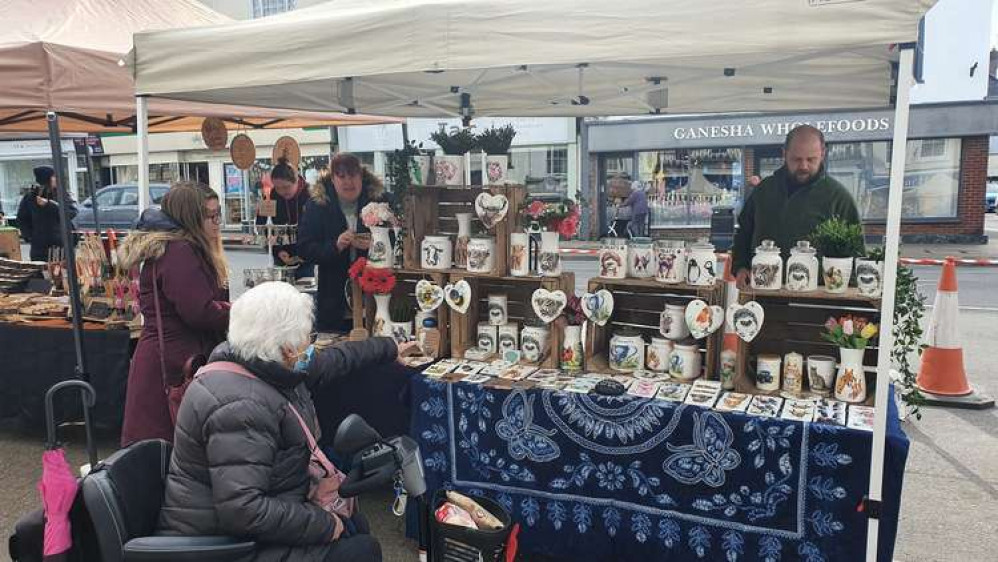 The Market was busy with shoppers and tourists