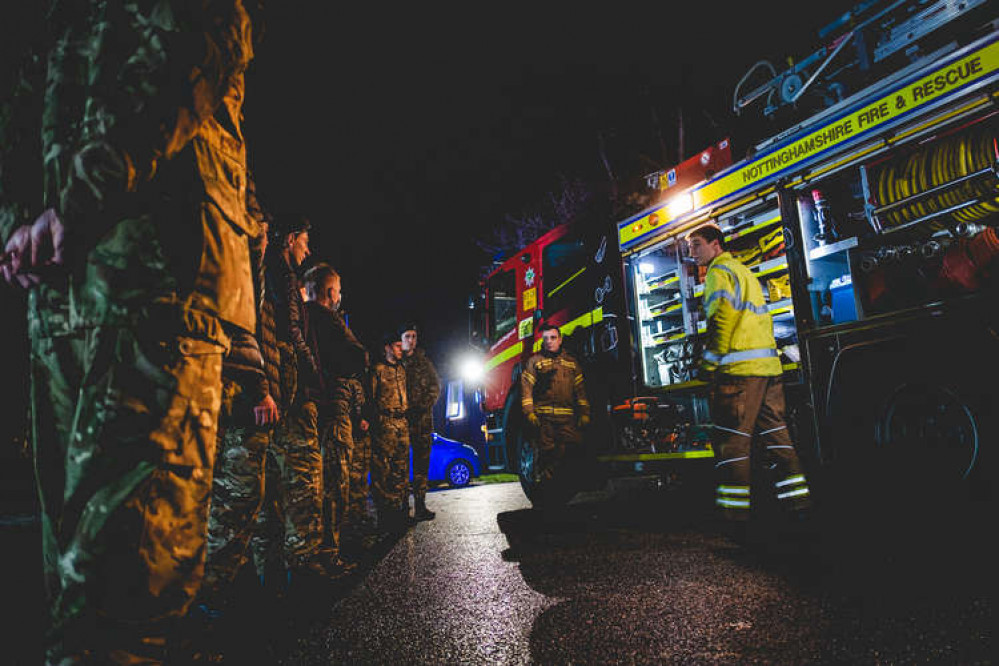 Firefighters from Hucknall Fire Station collected the donations. Photo credit: Nick Archer