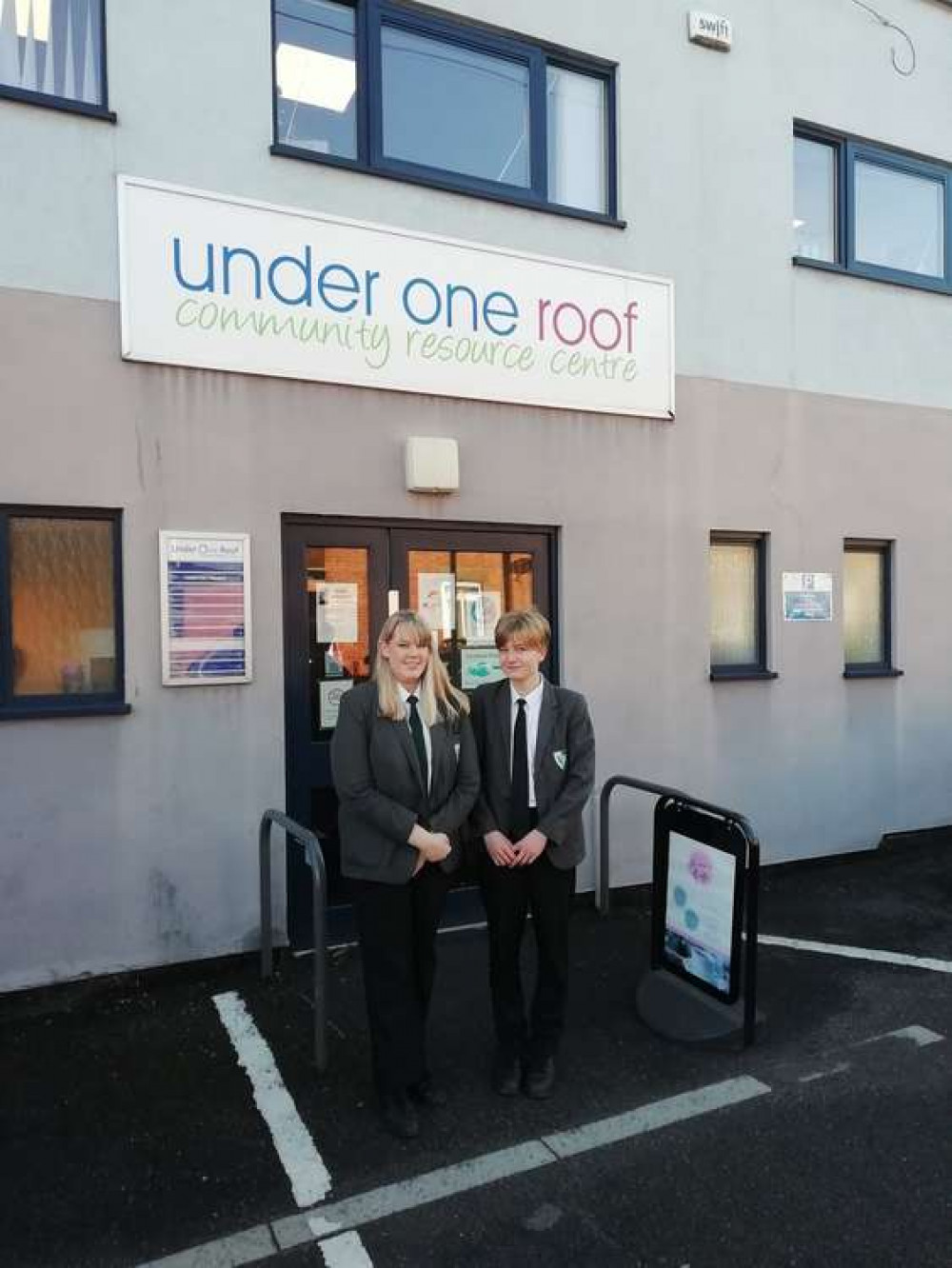 Prefects at Holgate Academy including Olivia Brown and George Hemsley (pictured) came up with the idea of collecting and donating food items to the Hucknall food bank. Photograph courtesy of Holgate Academy.