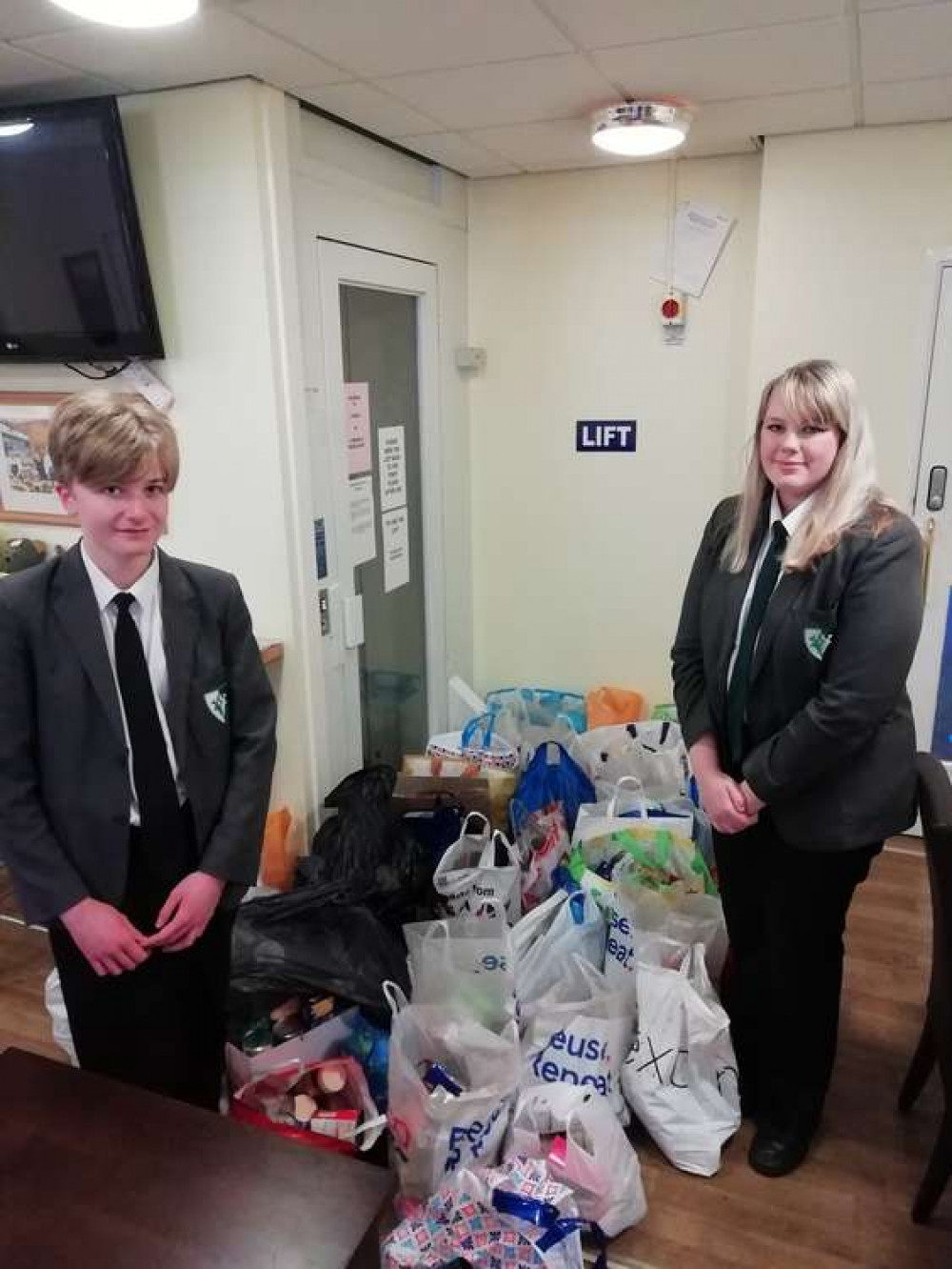 Students from Holgate academy collected over 650 items to be donated to the food bank. Photograph courtesy of Holgate Academy.