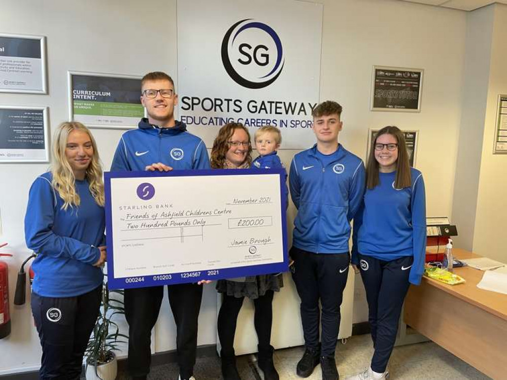 Sports Gateway Community has donated £200 to Friends of Ashfield. Photo courtesy of Sports Gateway Community.