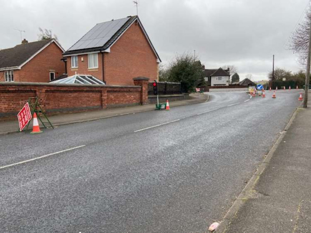 A view of the temporary lights on Farleys Lane. Photo Credit: Tom Surgay