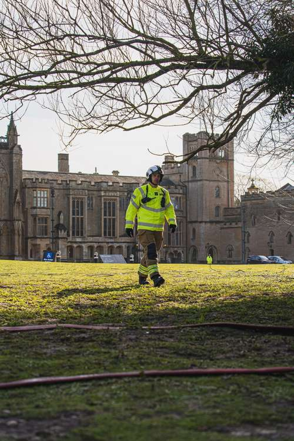 The training exercise is taking place at Newstead Abbey today. Photo courtesy of Nottinghamshire Fire and Rescue Service.