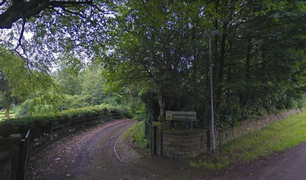 The entrance to Kniveden Hall off Mount Road in Leek.