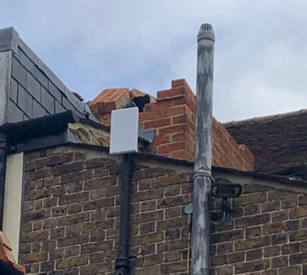 Part of the roof at the Blue Boar Hotel has collapsed (Photo: Essex County Fire and Rescue Service)