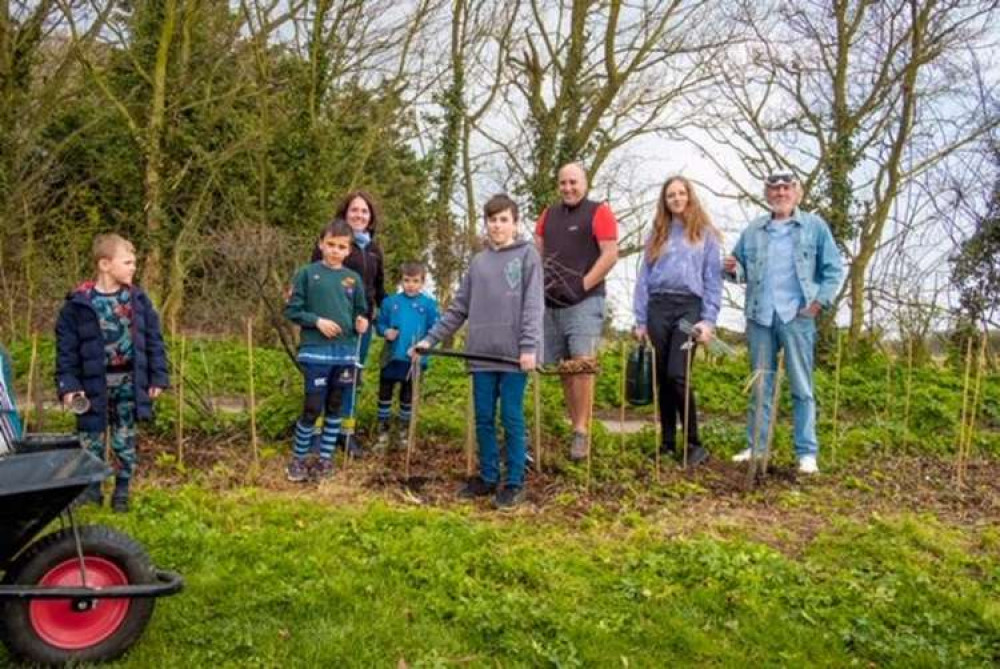 The tree planting took place over two days (Photo: Tollesbury Climate Partnership)