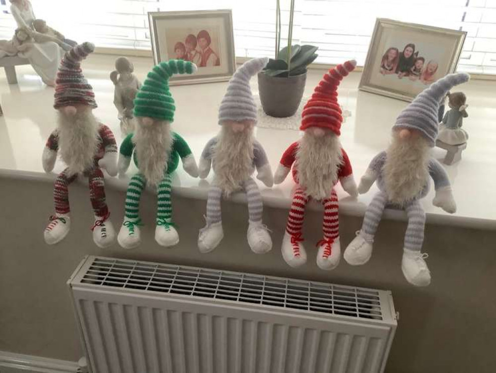 A 'lawn' of Carolyn's cheeky gnomes!