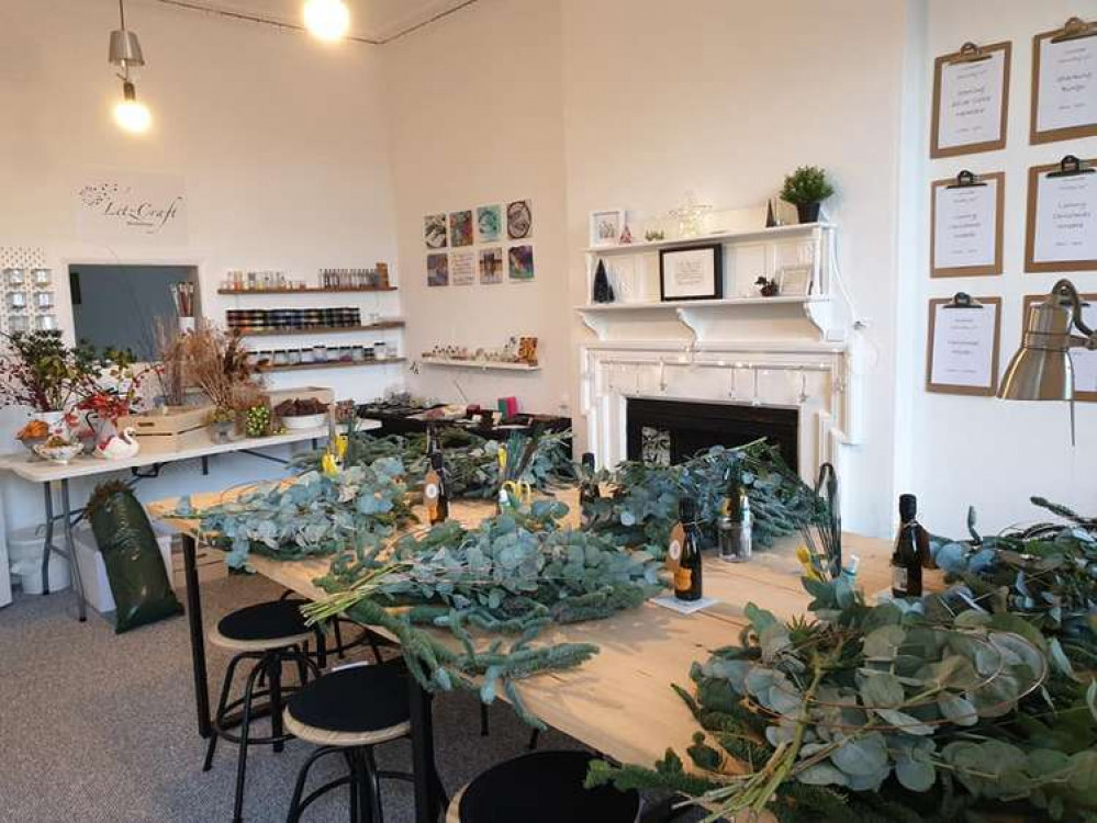 The Letzcraft workshop ready to host a floristry workshop (image courtesy of Letzcraft)