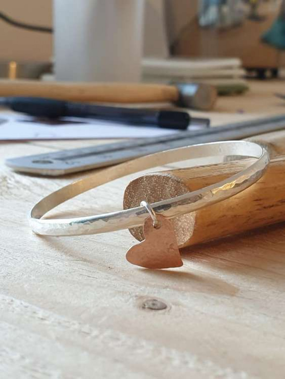 A bangle made in the silversmithing workshop (image courtesy of Letzcraft)