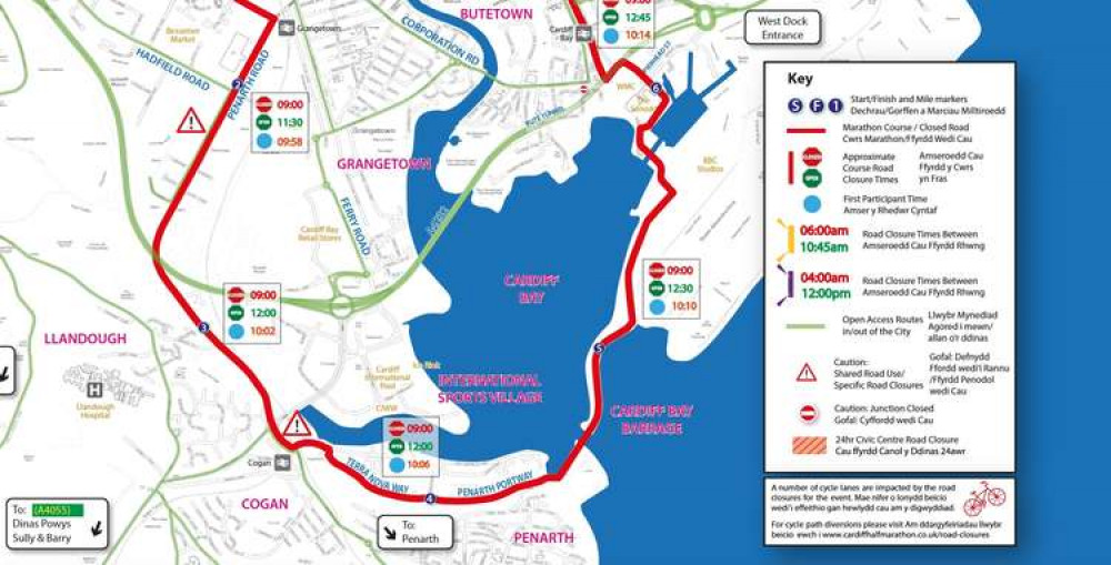 Part of the Cardiff Half Marathon route through Penarth. (Image credit: Run 4 Wales)