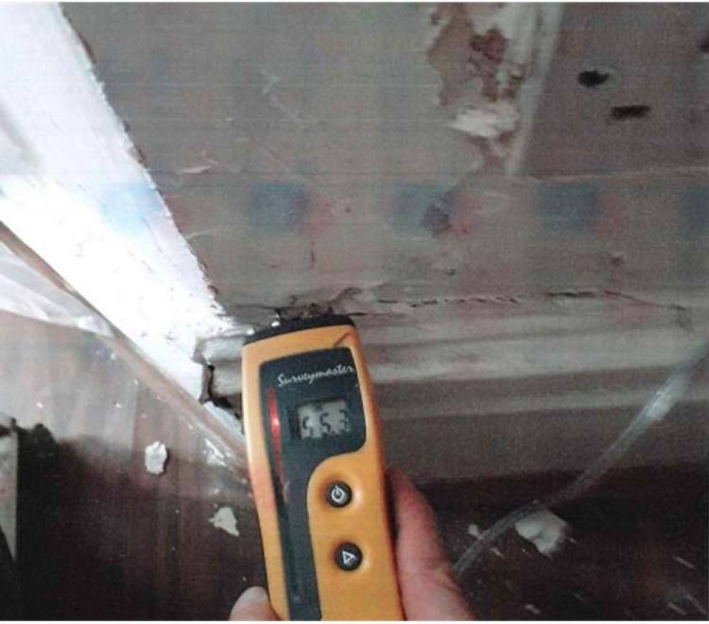 The ceiling has collapsed in the flat. Credit: Richmond Council. The ceiling has collapsed in the flat. Credit: Richmond Council.