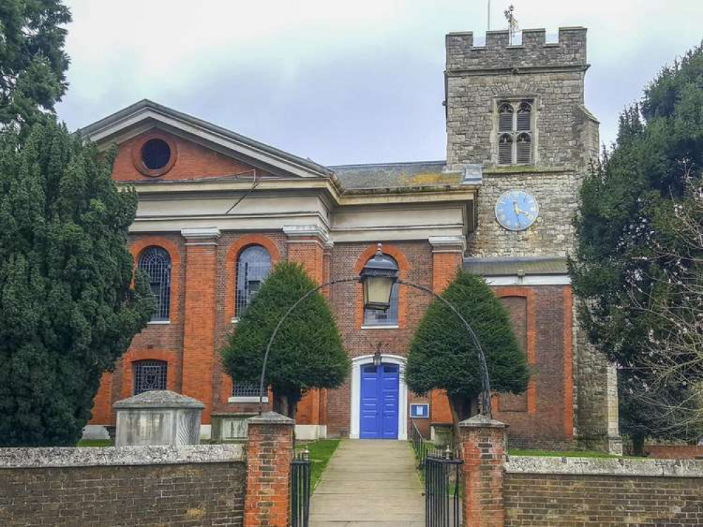 St Mary's Church, close to the riverside in Twickenham, has been sorting and storing emergency items over the weekend. Credit: Cathy Cooper.