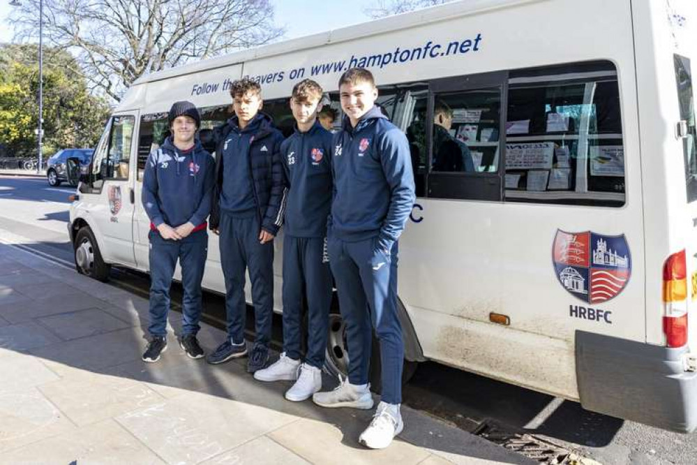 The students at Kingston College sent a van full of bagged and tagged donations, while players from Hampton and Richmond Borough Football Club arrived in a minibus packed with provisions. Credit: Cathy Cooper.