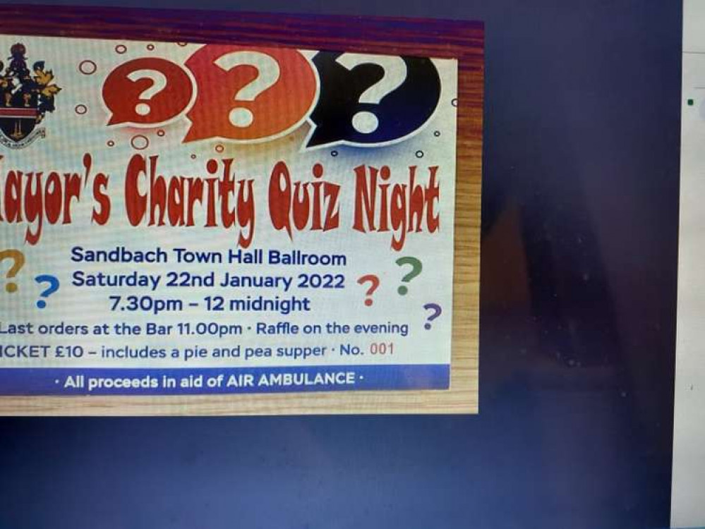 Tickets still available for the Mayor's Quiz night in January