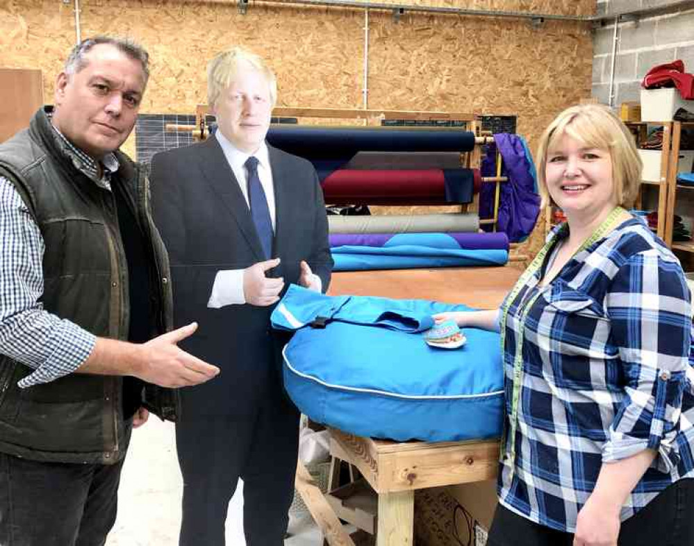 David Warburton, MP for Somerton and Frome, and Emma Aitken, co-owner of Barka Parka David Warburton, MP for Somerton and Frome, and Emma Aitken, co-owner of Barka Parka