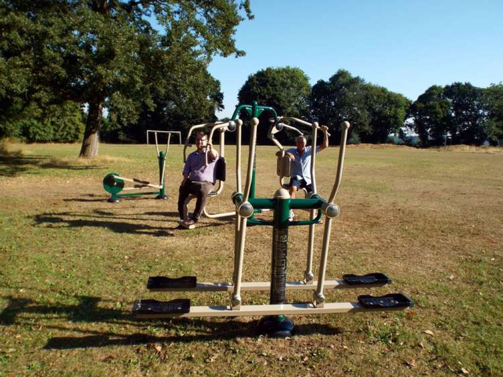 Chelmondiston playing field management committee chairman Sam Nunn with equipment