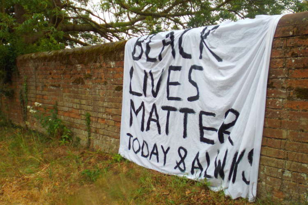 Franstine supported BLM supporters on the Shotley peninsula [Picture credit: Nub News)