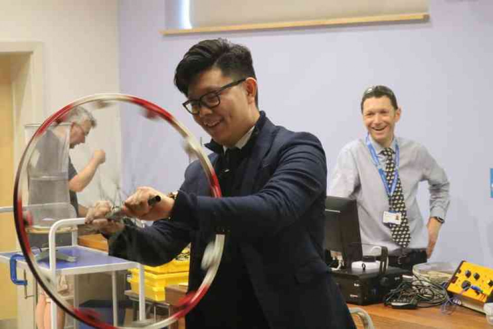 Millfield student Alibek during Millfield's Grand Physics Show as part of British Science Week 2020 Millfield student Alibek during Millfield's Grand Physics Show as part of British Science Week 2020