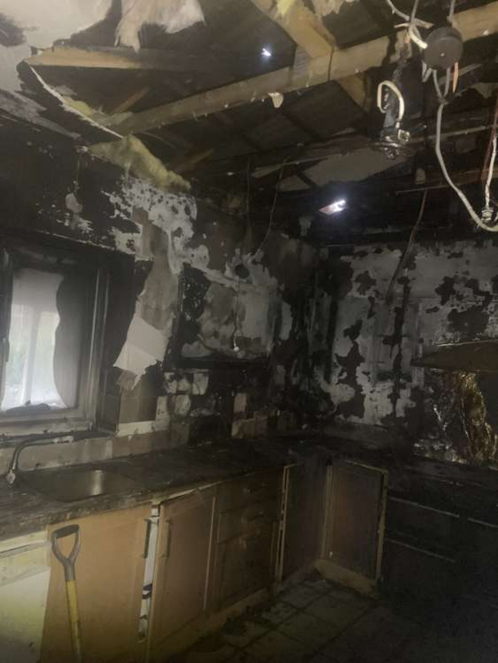 Kitchen gutted by blaze (Picture credit: Andy Miley)