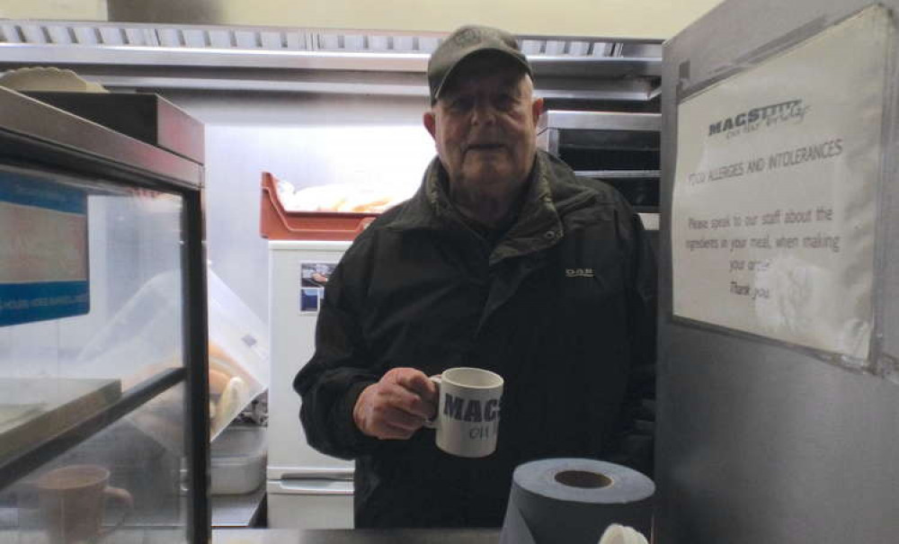 Arthur Pye with a Macs on the Bridge cuppa (Picture credit: Peninsula Nub News)