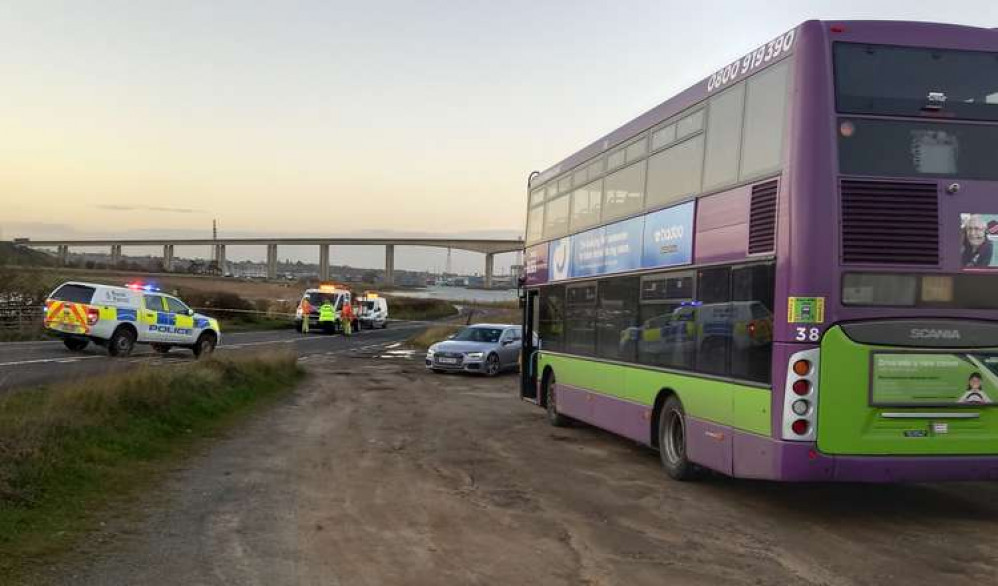 Peninsula road closed at Strand  (Picture credit: Nub News)