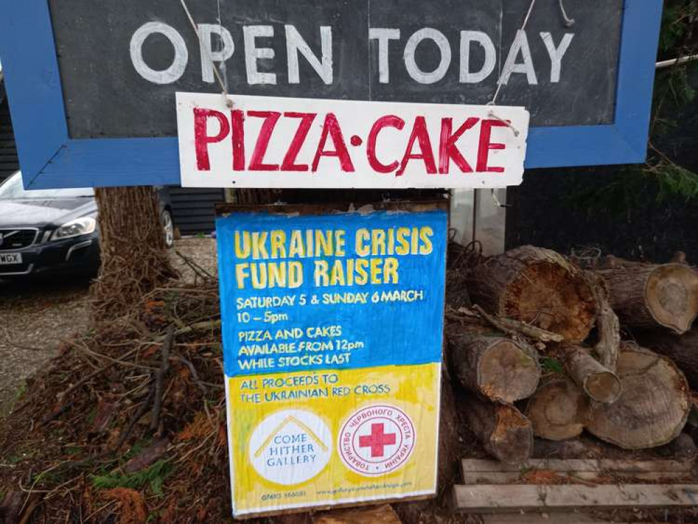 Cake and pizza on offer at Come Hither gallery garden (Picture credit: Peninsula Nub News)